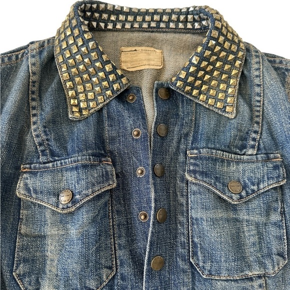 Current Elliott Studded Western Denim Vest - Picture 2 of 7